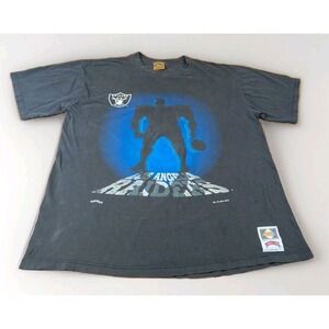 1994 Vintage Oakland Raiders Tshirt - Silhouette LOGO Adult Size Large *HOLE x2*